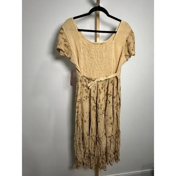 Scully | Honey Creek Collection Dress: Cap Sleeve Sand - Picture 3 of 7